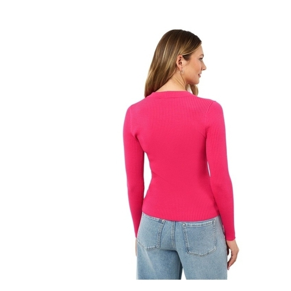 Pink Cardigan Sweater - Picture 3 of 6